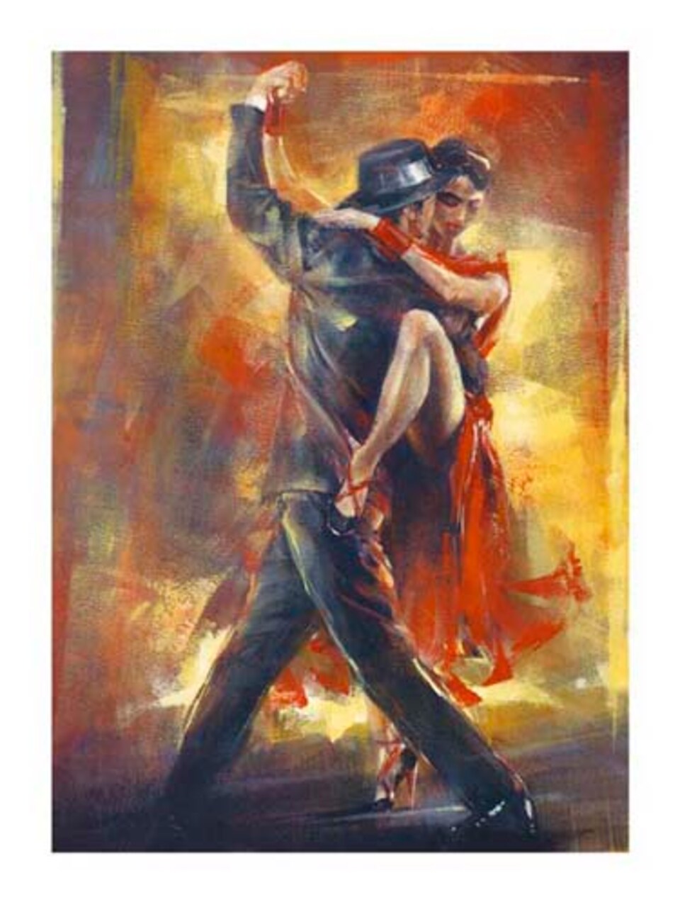 Tango Argentino Art Print by Pedro Alvarez - Modern Dance Wall Decor 31.5 x 23